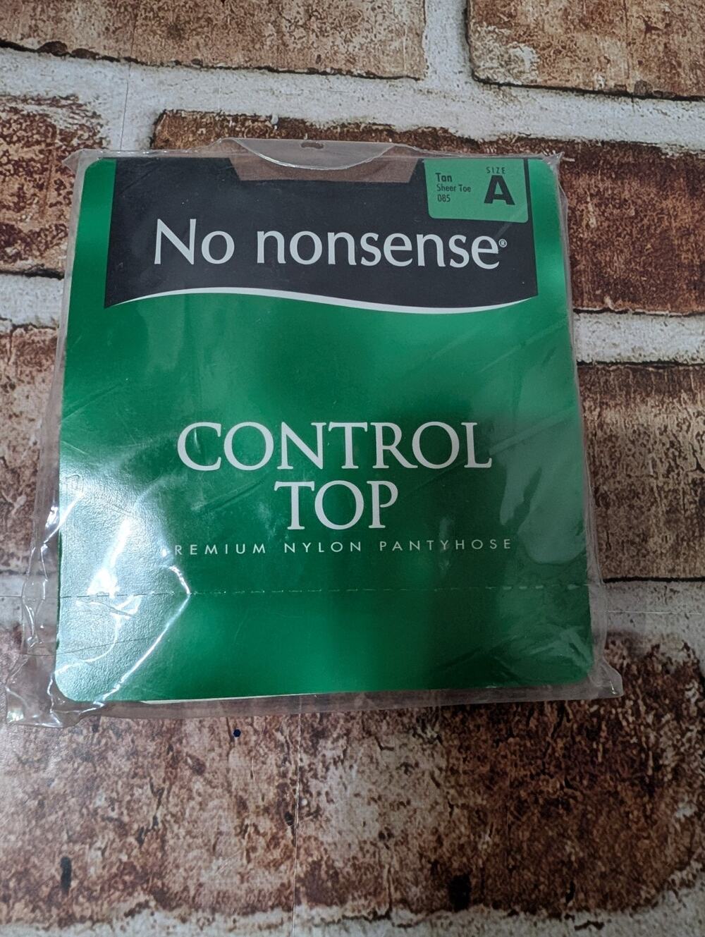 Vintage No Nonsense Control Top Pantyhose In Tan Size A Sheer Toe Nylons VTG